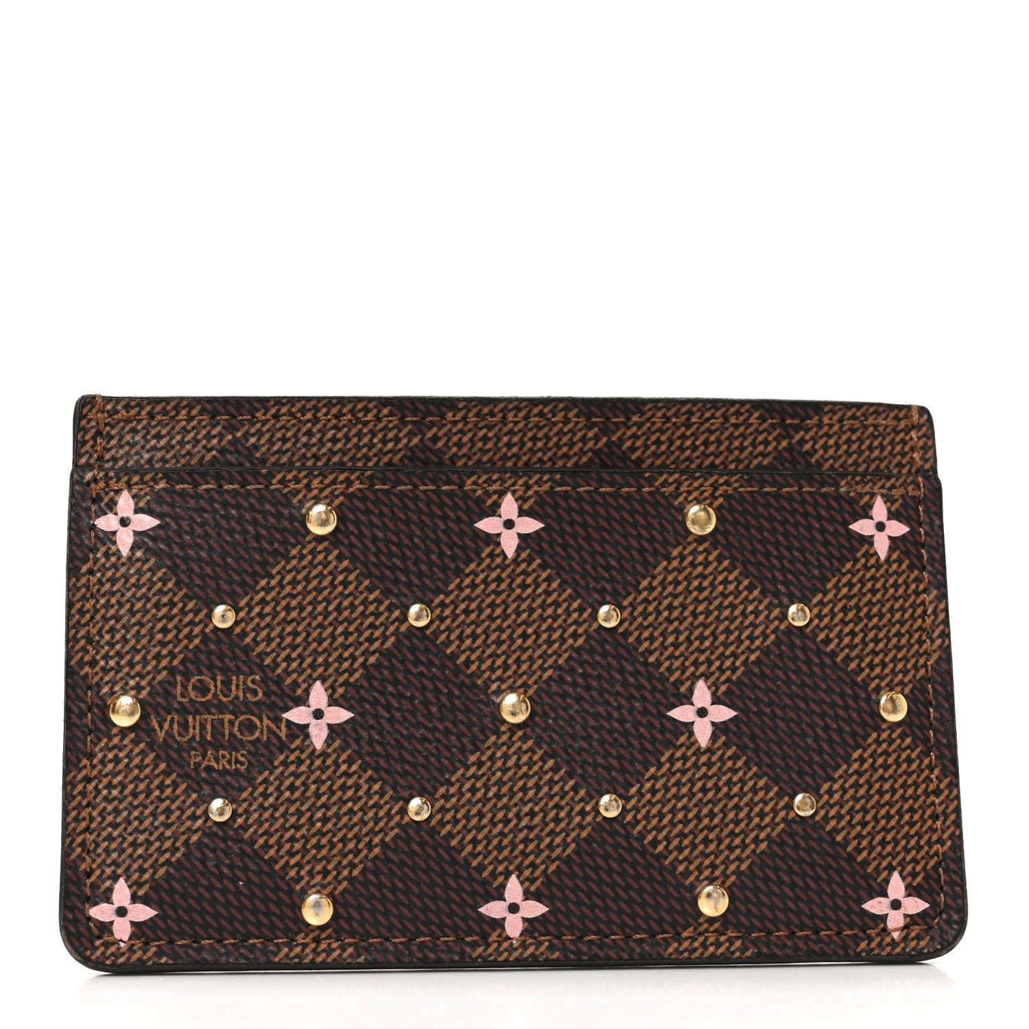Louis Vuitton Damier Ebene Studded Card Holder 1 of 7