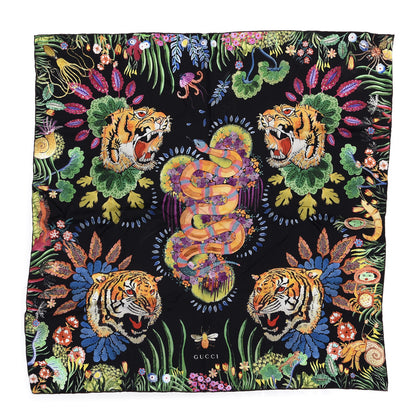 Gucci Silk Tiger Kingsnake Print Square Scarf Multicolor 1 of 5