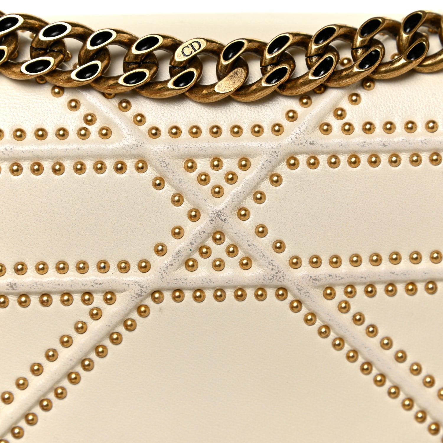 Christian Dior Lambskin Studded Medium Diorama Flap Bag Latte 13 of 16