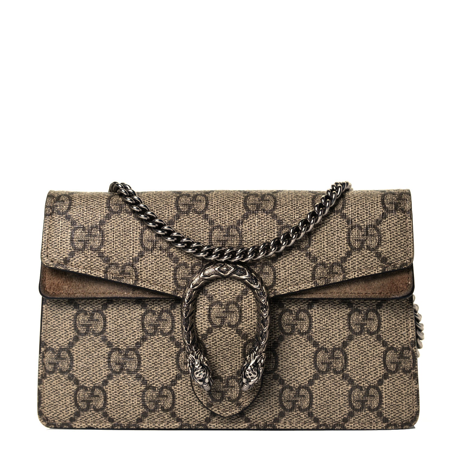 Gucci GG Supreme Monogram Super Mini Dionysus Shoulder Bag Taupe 1 of 7