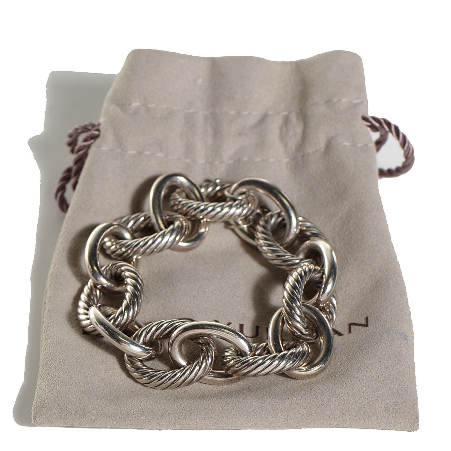 David Yurman Sterling Silver 17mm Extra Large Oval Link Bracelet 7 of 7