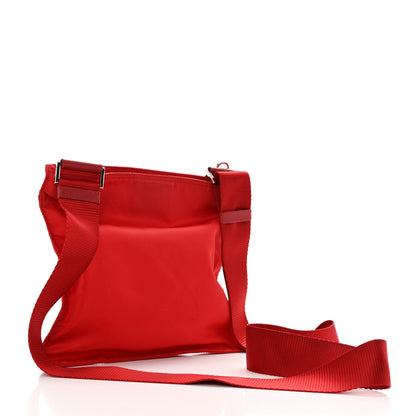 Prada Nylon Vela Saffiano Flat Messenger Bag Rosso 2 of 14