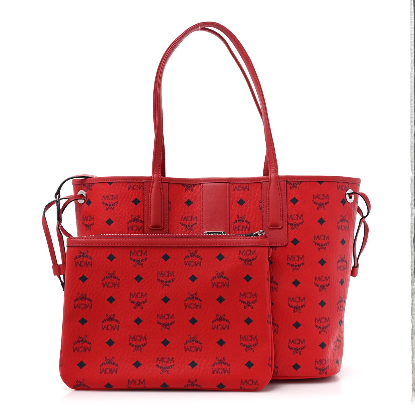 Visetos Medium Liz Reversible Shopper Tote Ruby Red