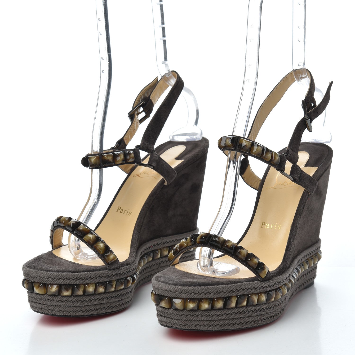 Christian Louboutin Suede Pyraclou 120 Wedge Sandals 41 Testa 3 of 8