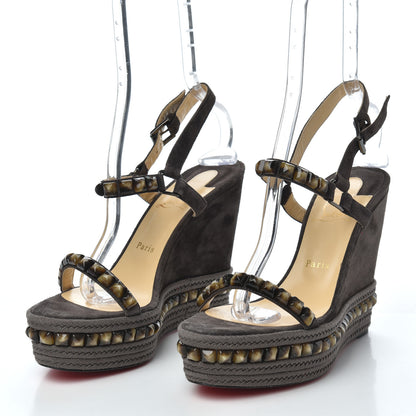 Christian Louboutin Suede Pyraclou 120 Wedge Sandals 41 Testa 3 of 8