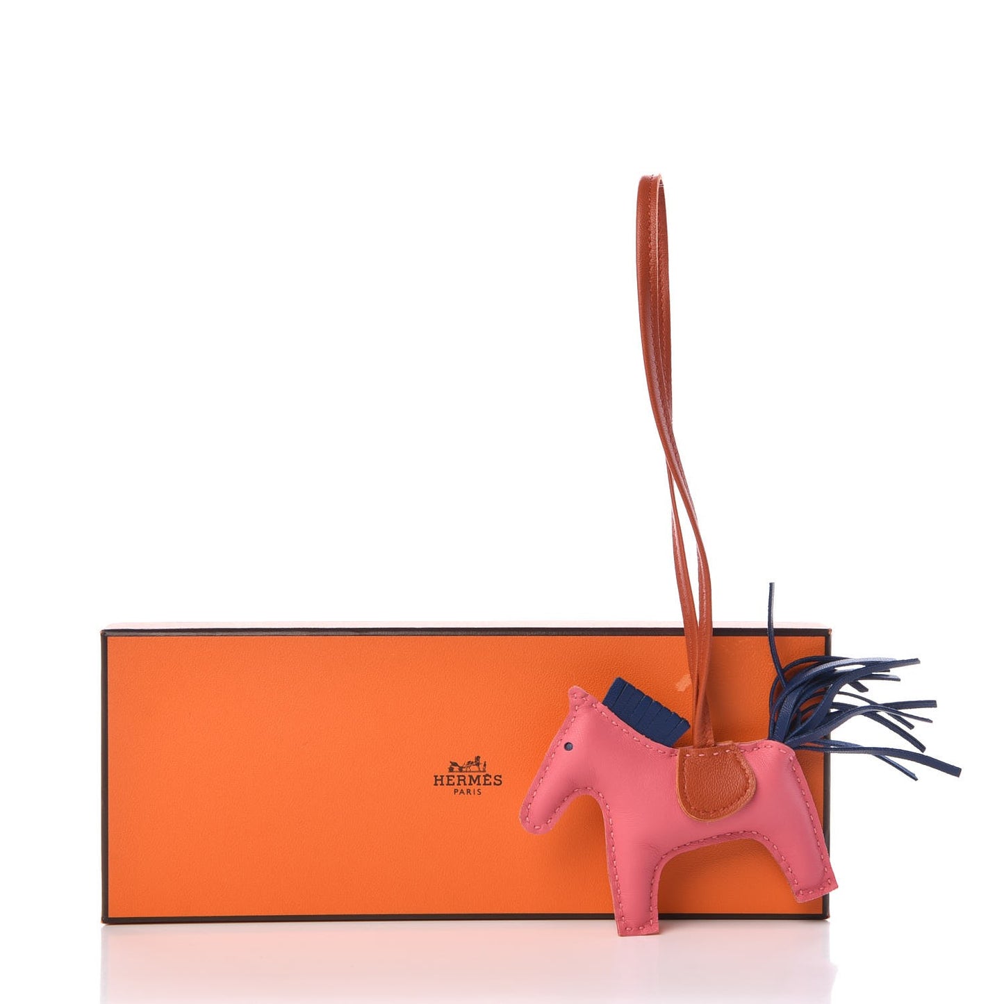Milo Lambskin Grigri Rodeo Bag Charm PM Rose Azalee Cornaline Bleu De Malte