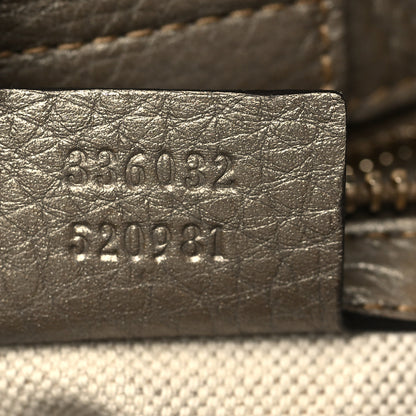 Gucci Metallic Calfskin Small Bamboo Shopper Tote Grey 6 of 9