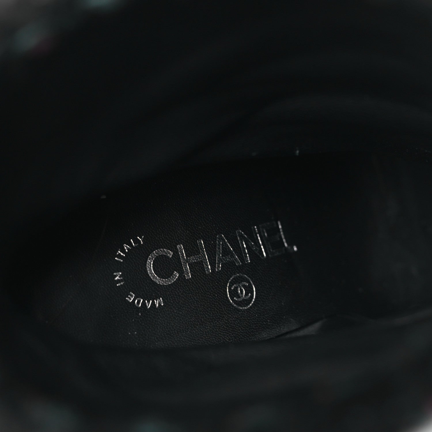 Chanel Tweed Patent CC Cap Toe Fold Over Boots 37 Black 9 of 10