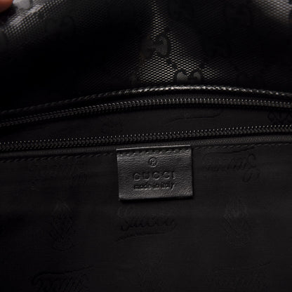 Gucci Imprime Monogram Medium Double Buckle Flap Messenger Bag Black 8 of 13
