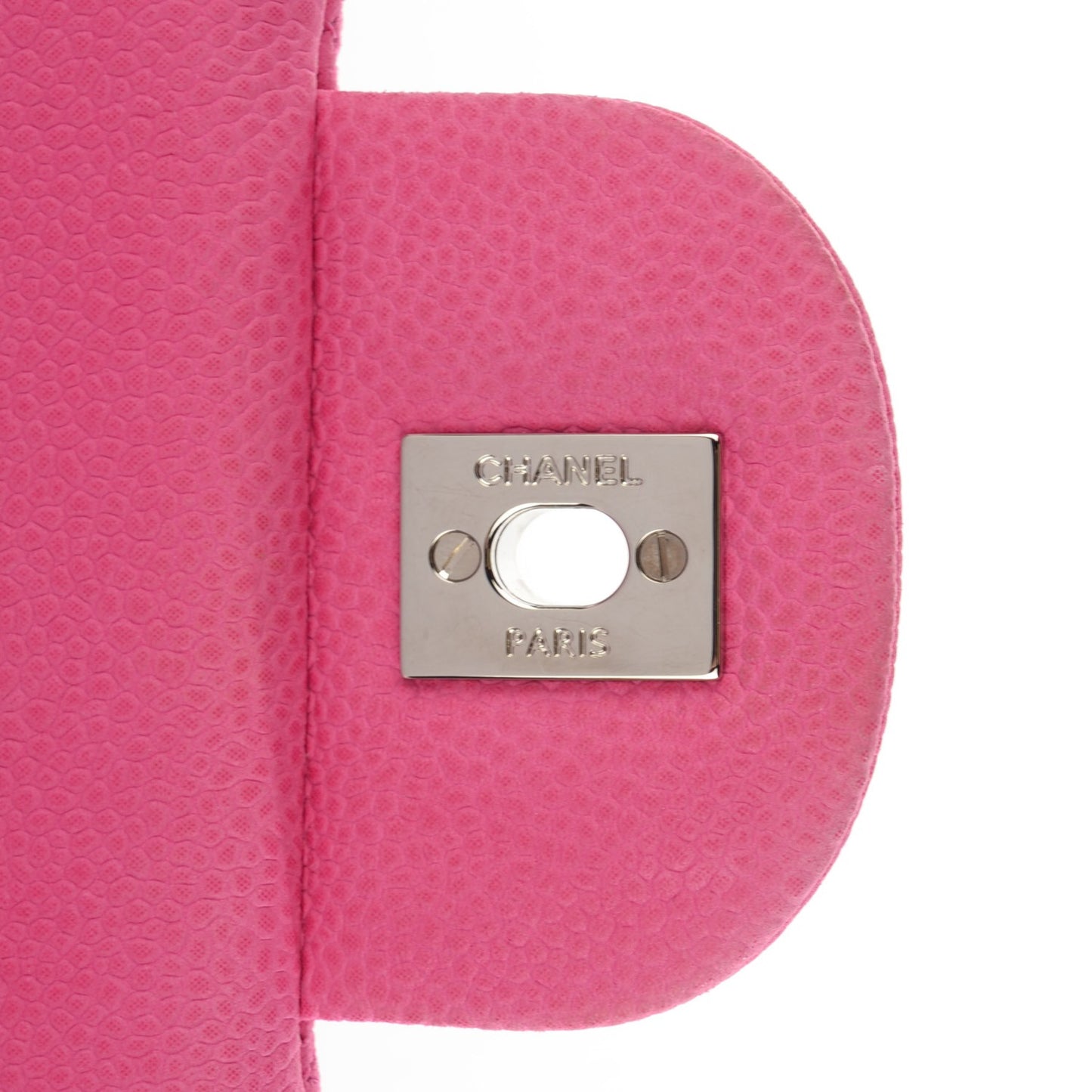 Iridescent Caviar Quilted Jumbo Double Flap Pink