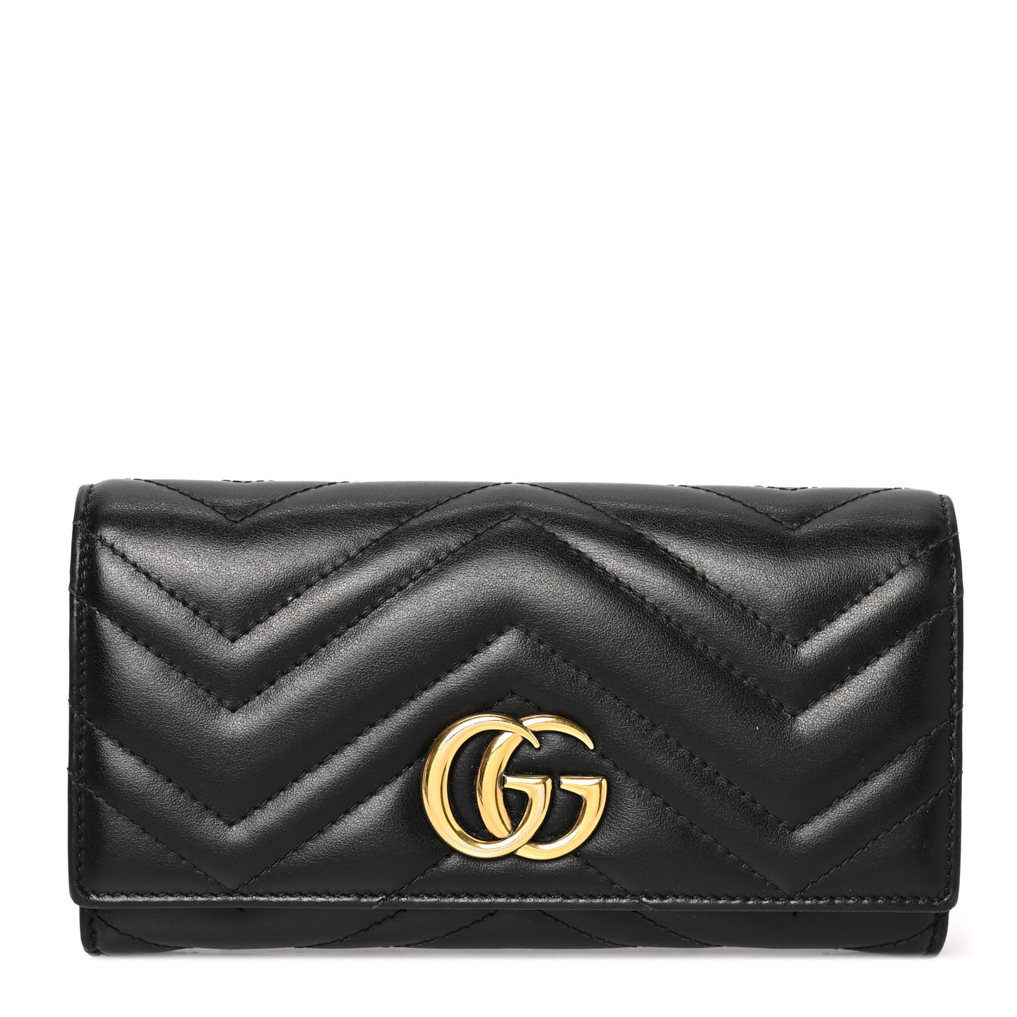 Calfskin Matelasse GG Marmont Continental Wallet Black