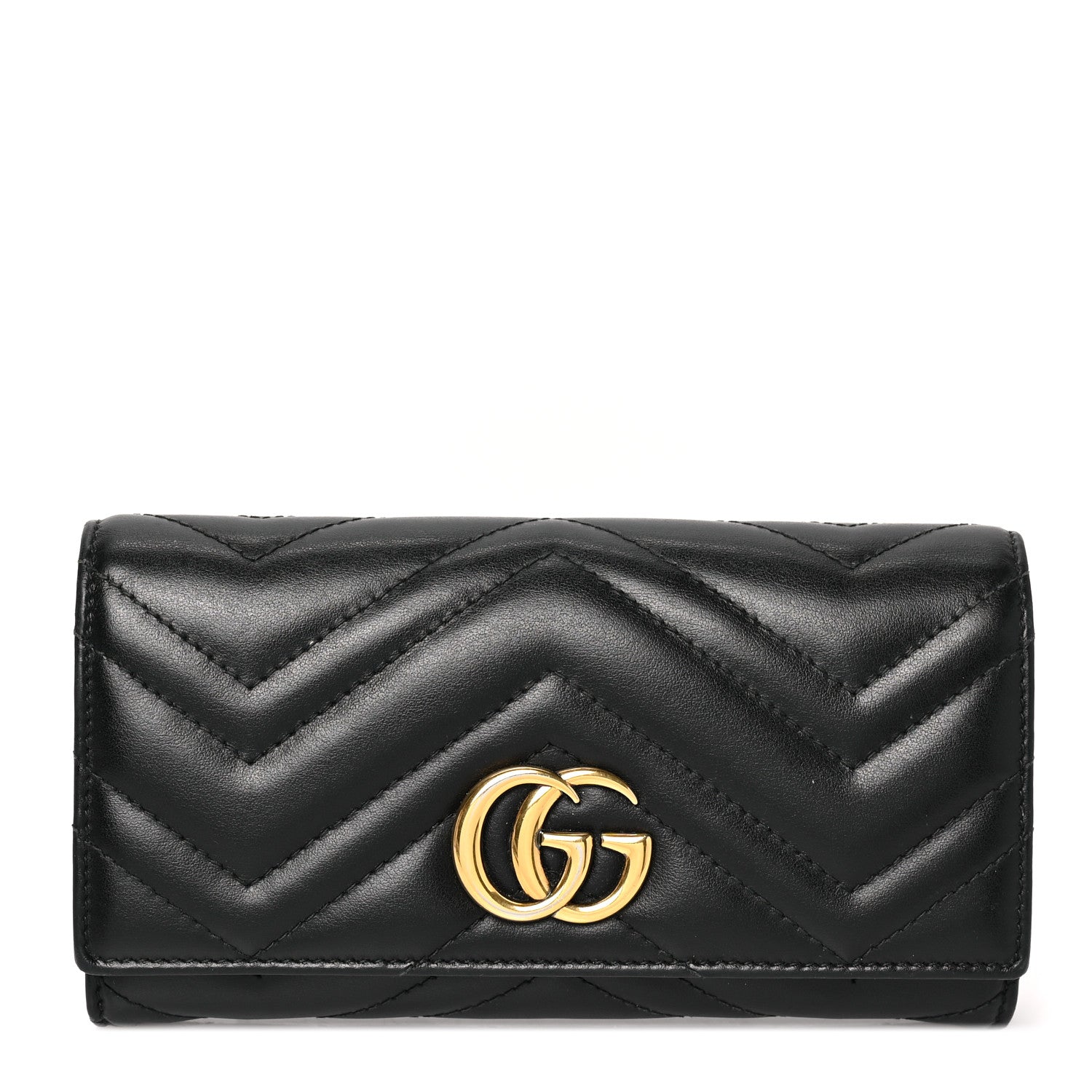Gucci Calfskin Matelasse GG Marmont Continental Wallet Black 1 of 7