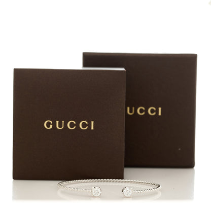 Gucci 18K White Gold Diamond Marche des Merveilles Feline Cuff Bracelet 4 of 4