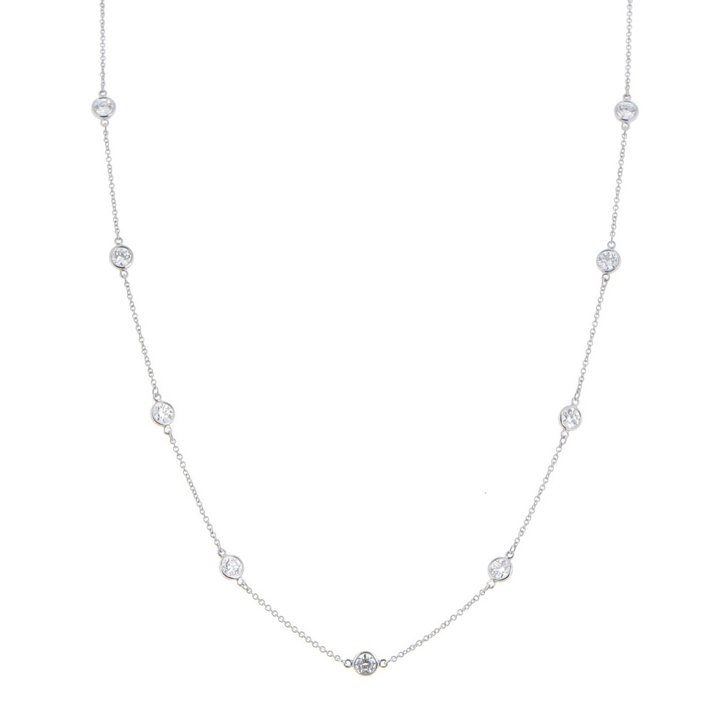 Platinum Diamond .33ctw Elsa Peretti Diamonds by the Yard Station Necklace