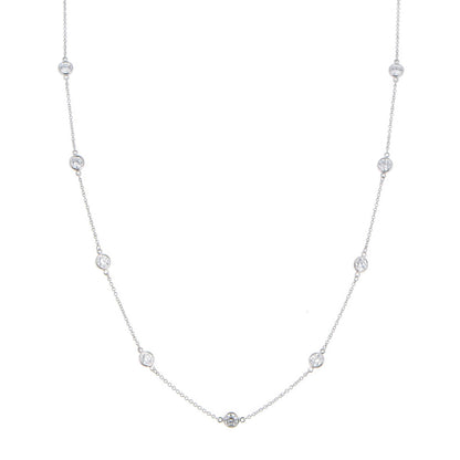 Tiffany Platinum Diamond .33ctw Elsa Peretti Diamonds by the Yard Station Necklace 1 of 6