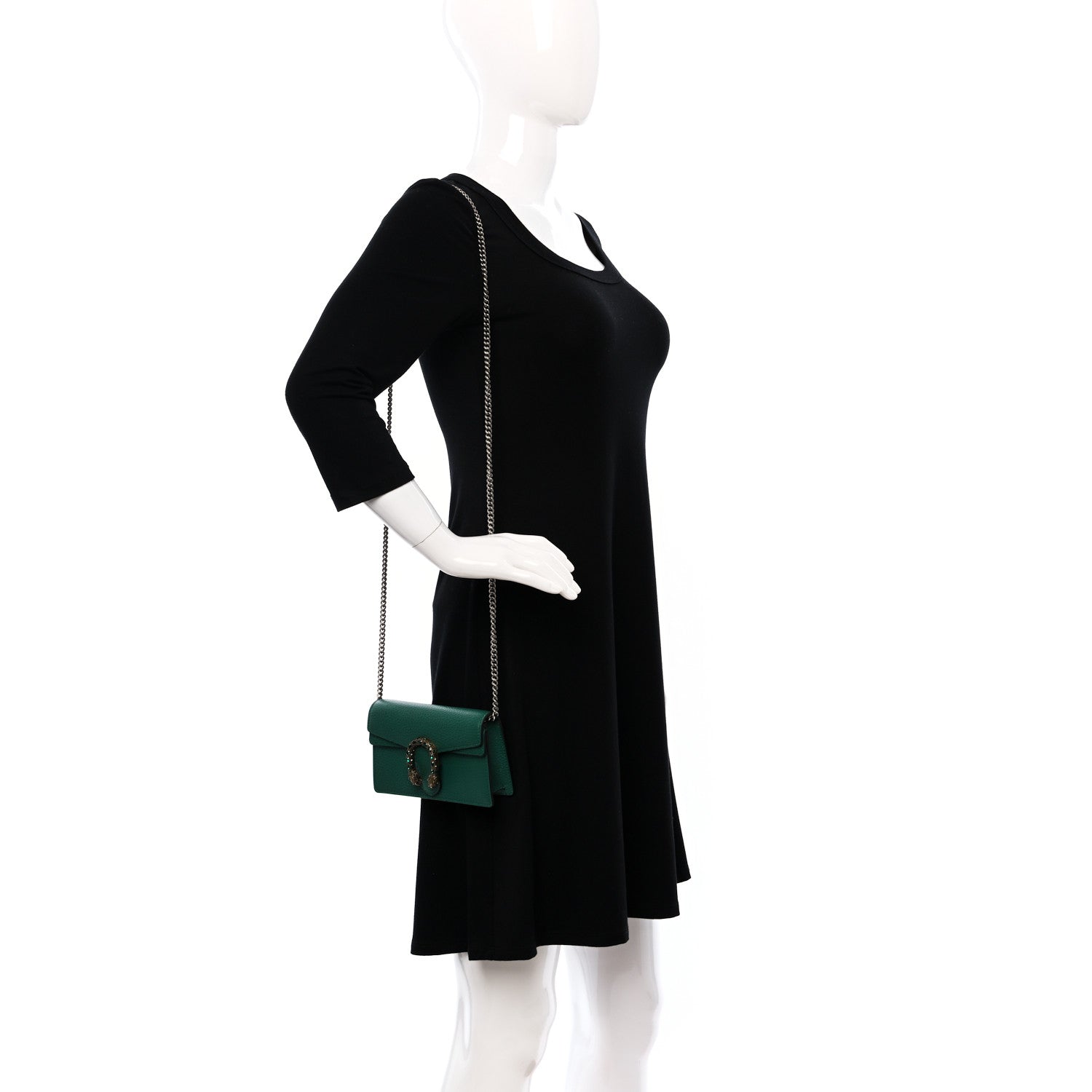 Gucci Calfskin Super Mini Dionysus Shoulder Bag Emerald 2 of 9