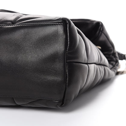 Saint Laurent Lambskin Quilted Medium Loulou Puffer Monogram Chain Satchel Black 10 of 11