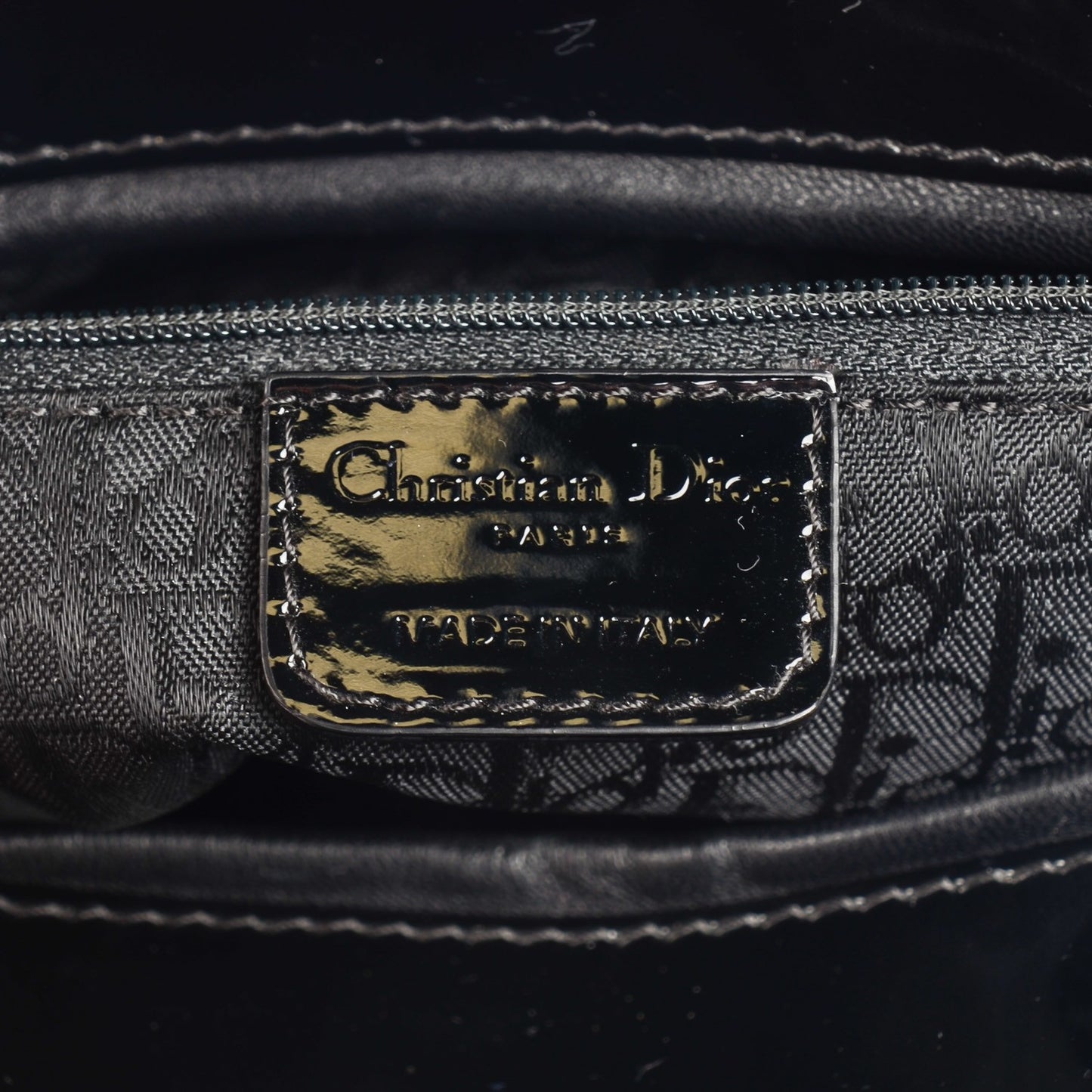 Patent Cannage Large Lady Dior Black