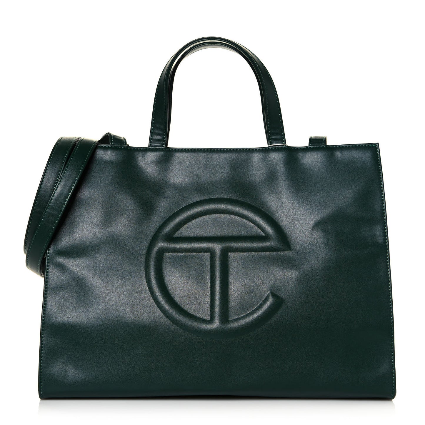 Vegan Leather Medium Shopping Bag Dark Olive
