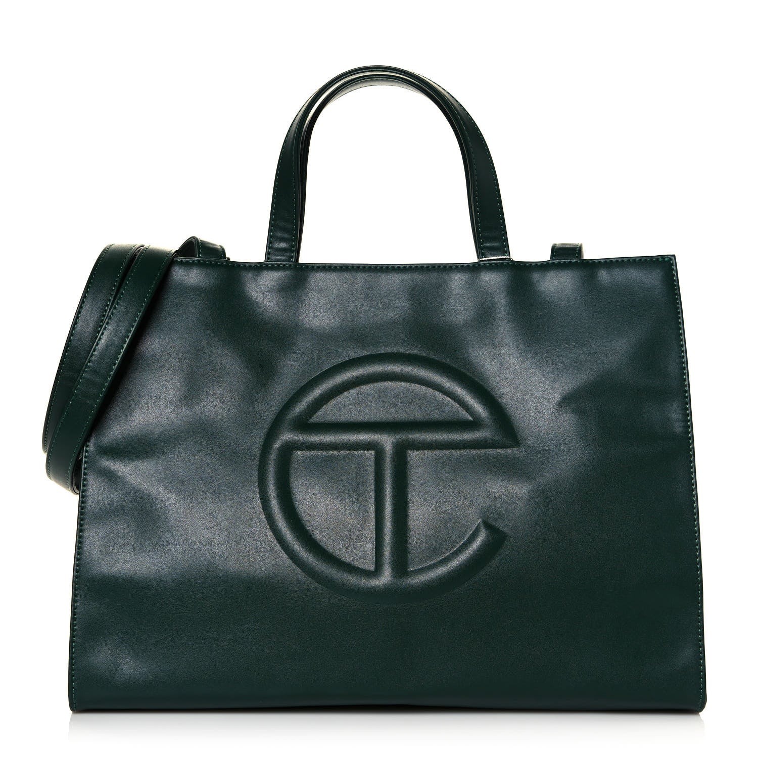 Telfar Vegan Leather Medium Shopping Bag Dark Olive 1 of 13