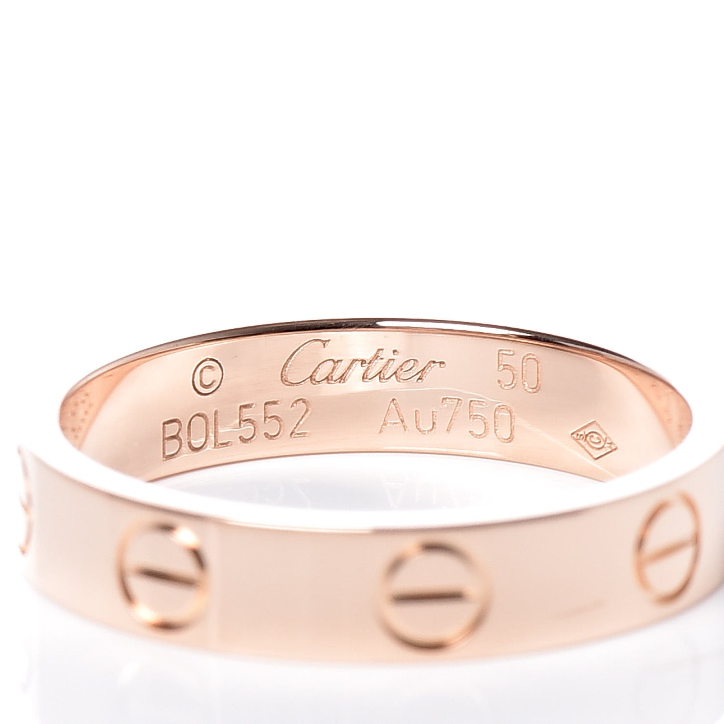 18K Pink Gold 3.5mm LOVE Wedding Band Ring 50 5.25