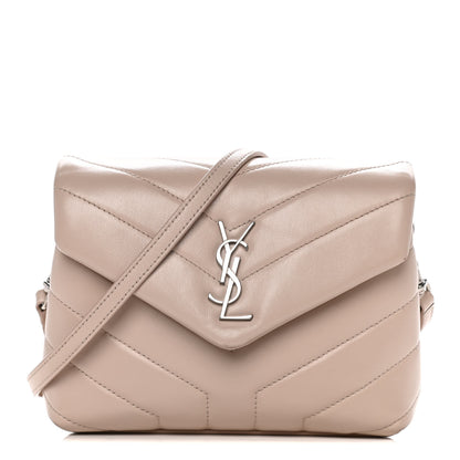 Saint Laurent Calfskin Y Quilted Monogram Toy Loulou Crossbody Bag Light Natural 1 of 20