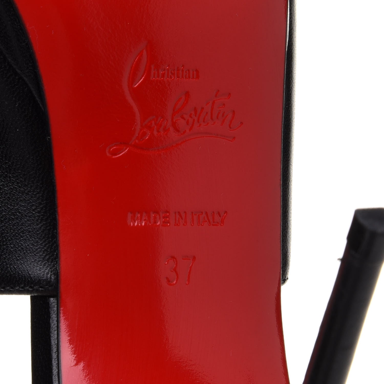Christian Louboutin Shiny Nappa Pigamule 100 Slide Sandals 37 Black 7 of 9