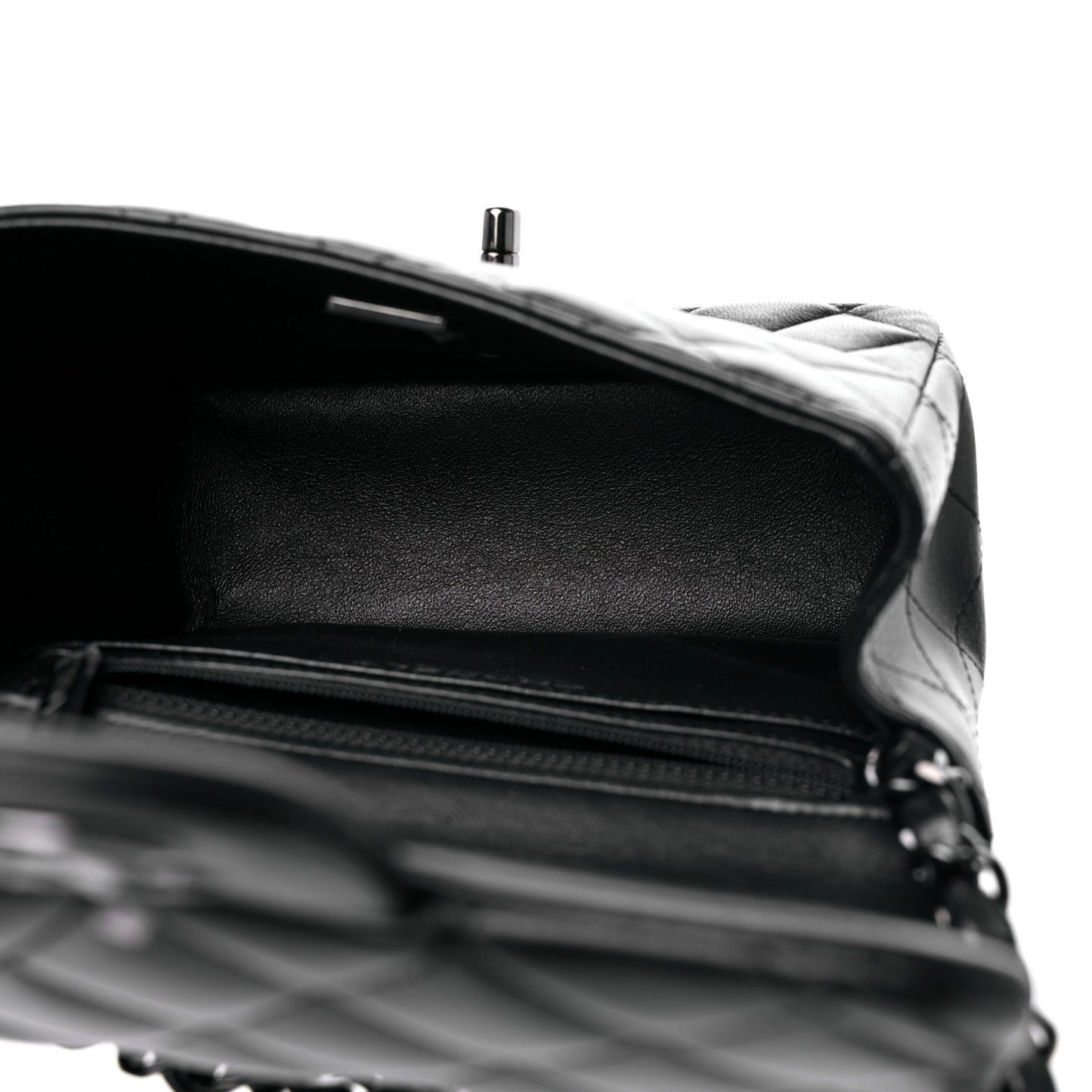 Lambskin Quilted Mini Square Flap So Black