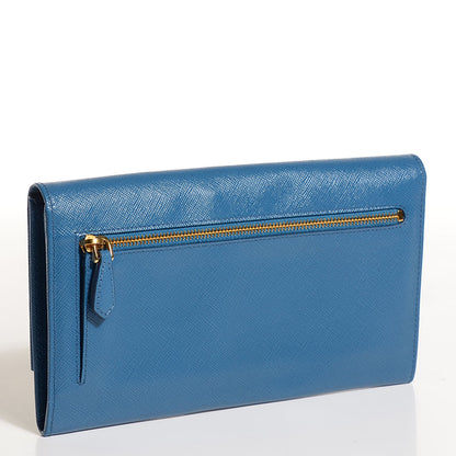 Prada Saffiano Metal Clutch Cobalto 3 of 9
