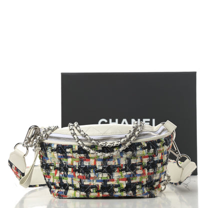 Chanel Lambskin Tweed Waist Bag Ecru Red Blue 14 of 14