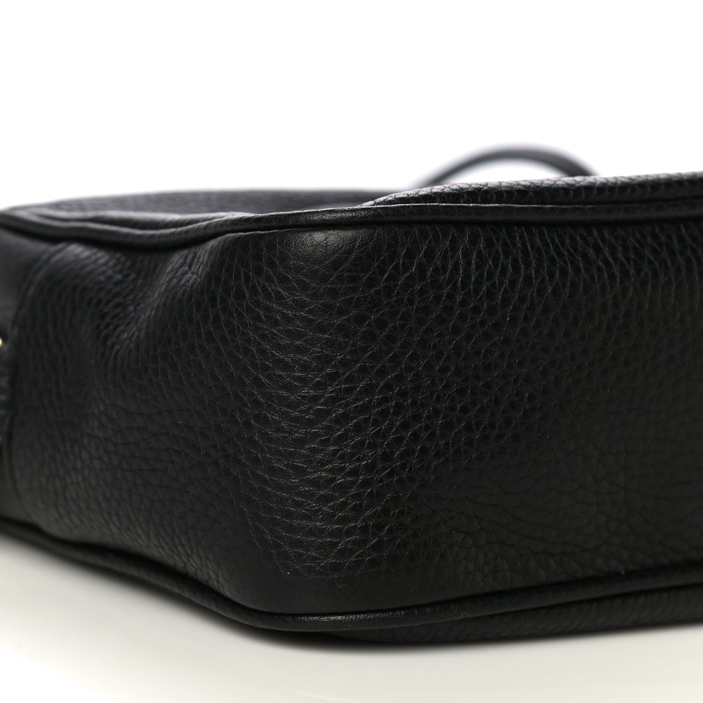 Pebbled Calfskin Small Soho Disco Bag Black