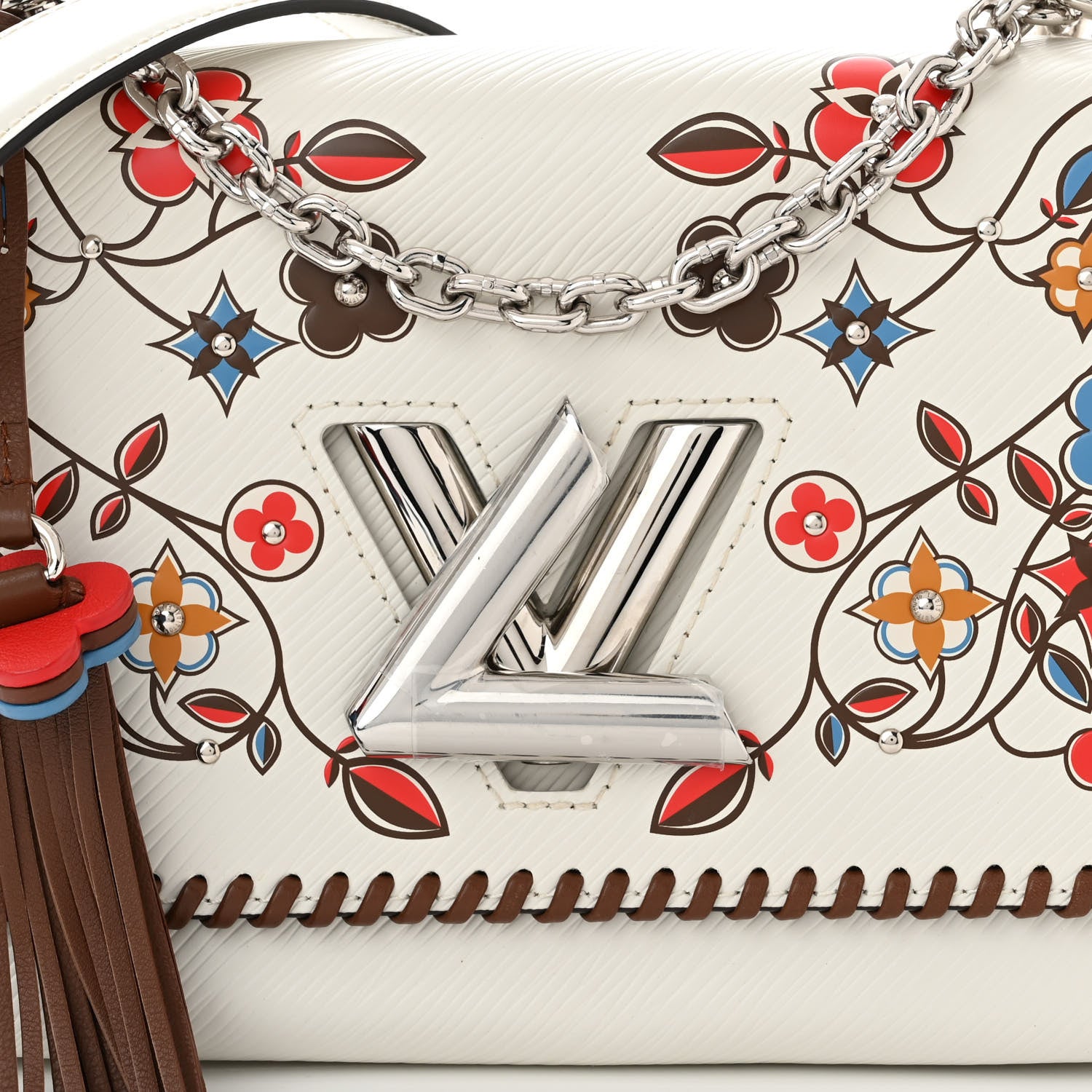 Louis Vuitton Epi Flower Twist Shoulder Bag MM White 8 of 10