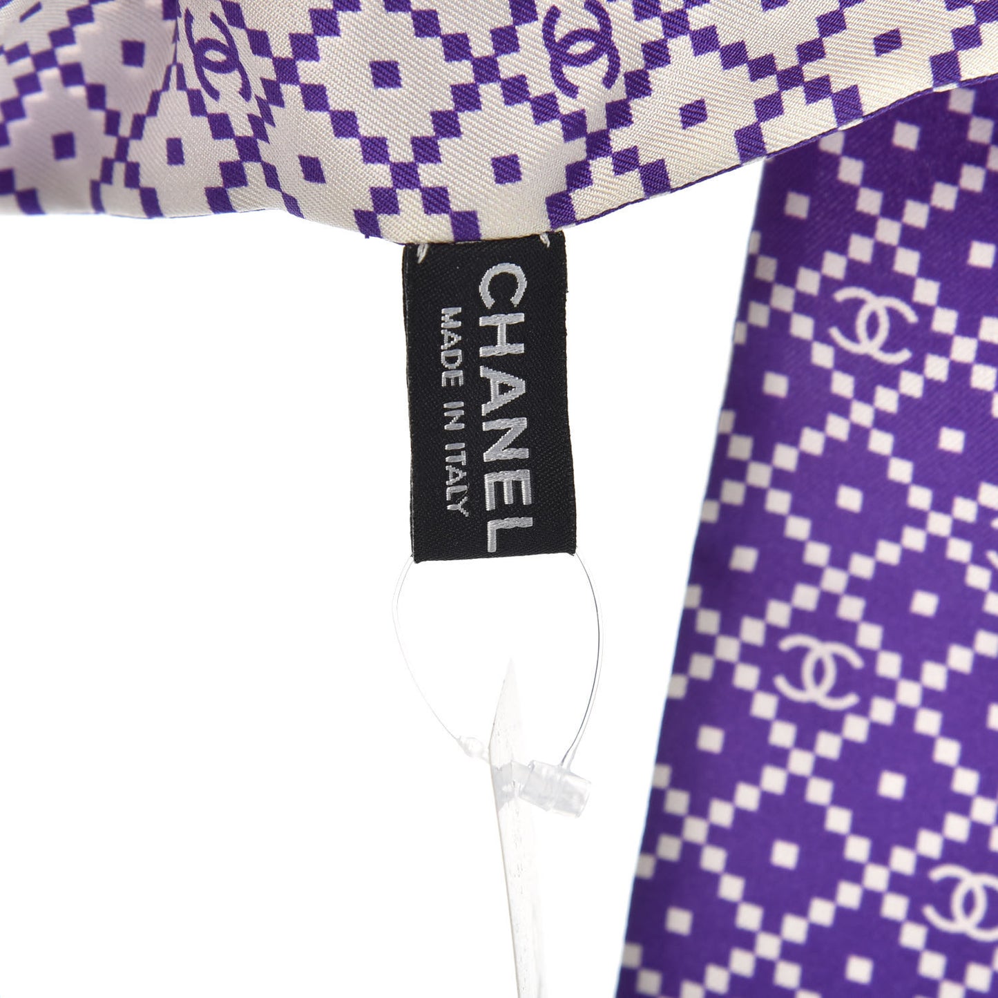 Silk Twill Slim Bandeau Scarf Purple