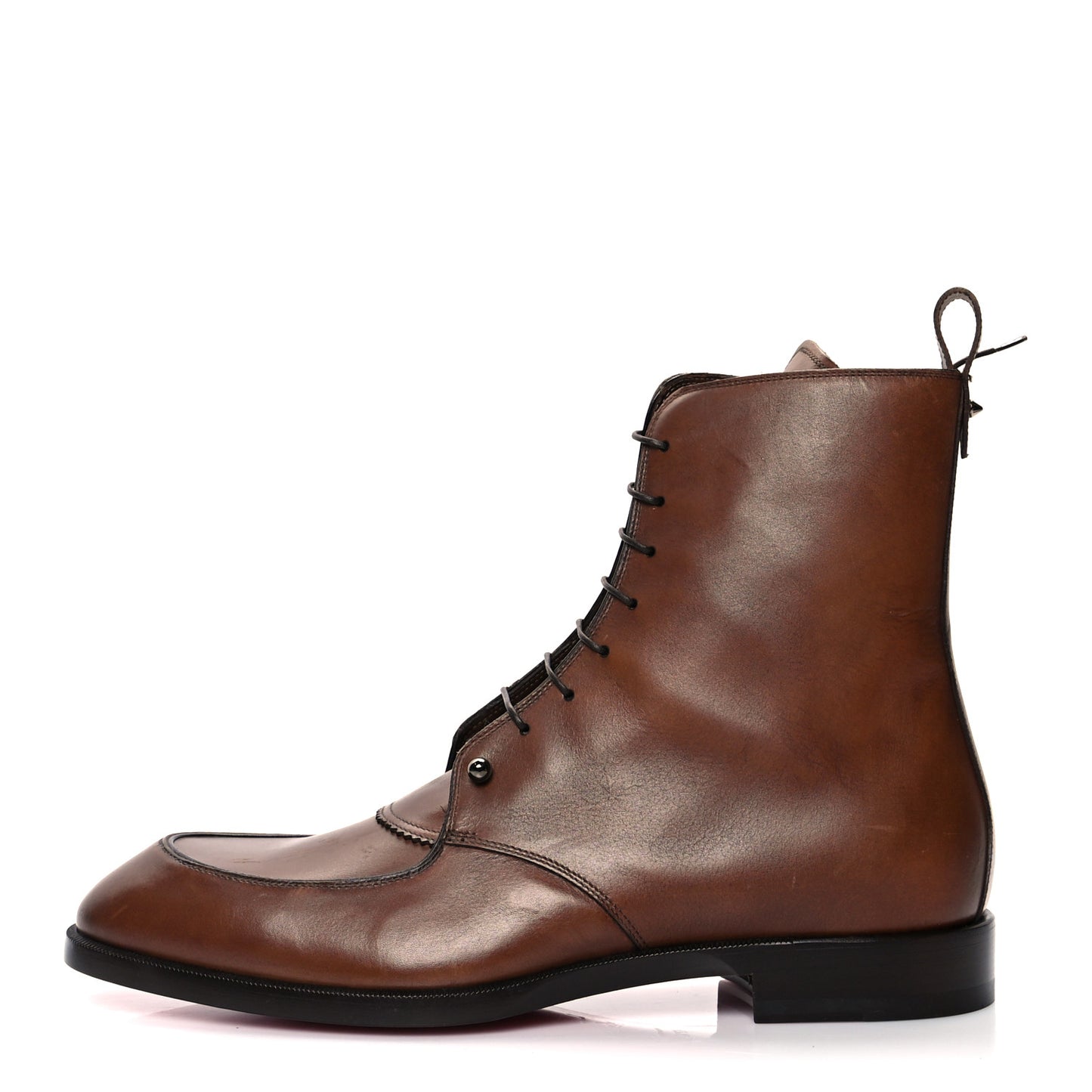 Patine Calfskin Mens Ajmone Flat Boots 42.5 Havane