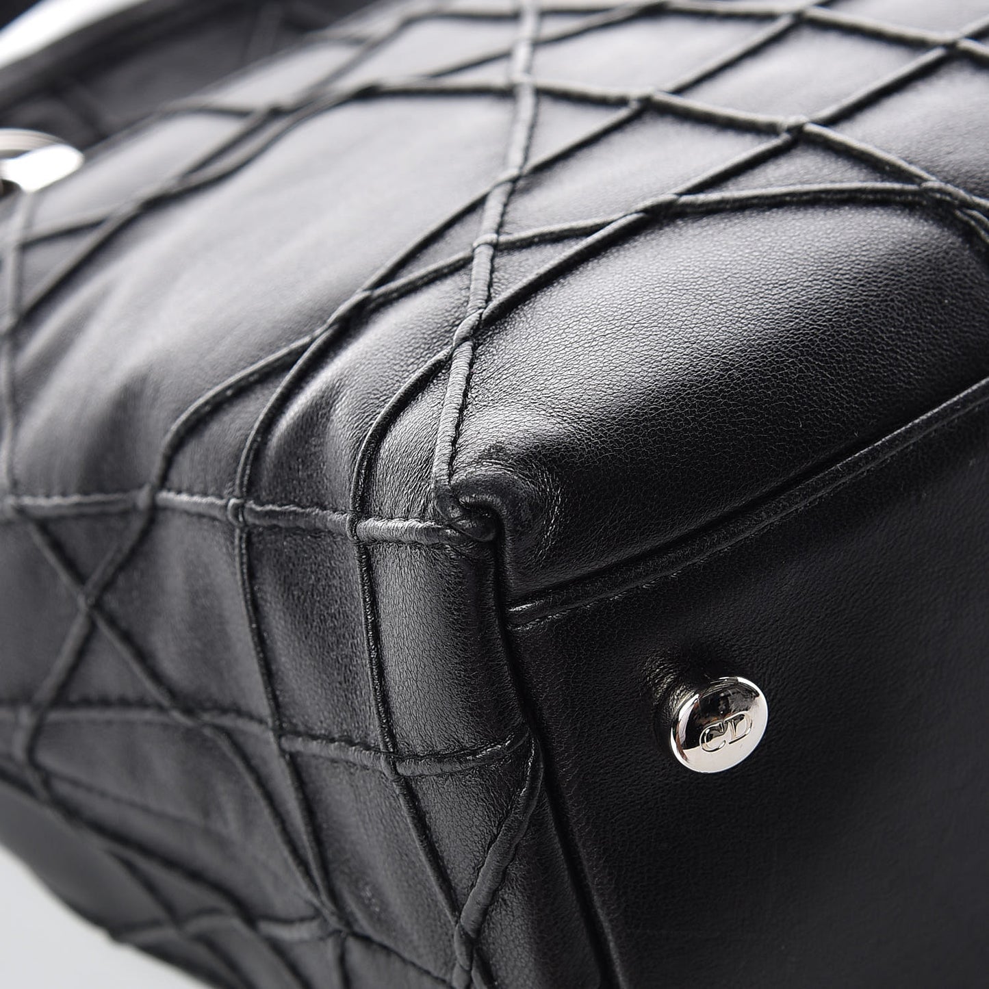 Lambskin Cannage Medium Granville Tote Black