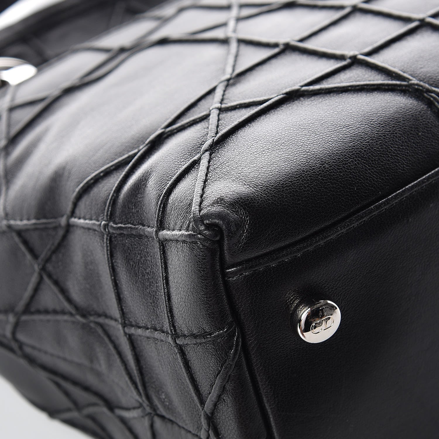 Christian Dior Lambskin Cannage Medium Granville Tote Black 14 of 20