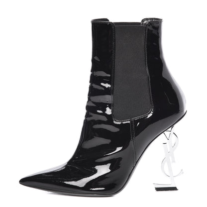 Saint Laurent Patent Opyum Ankle Boot 37.5 Black 1 of 11