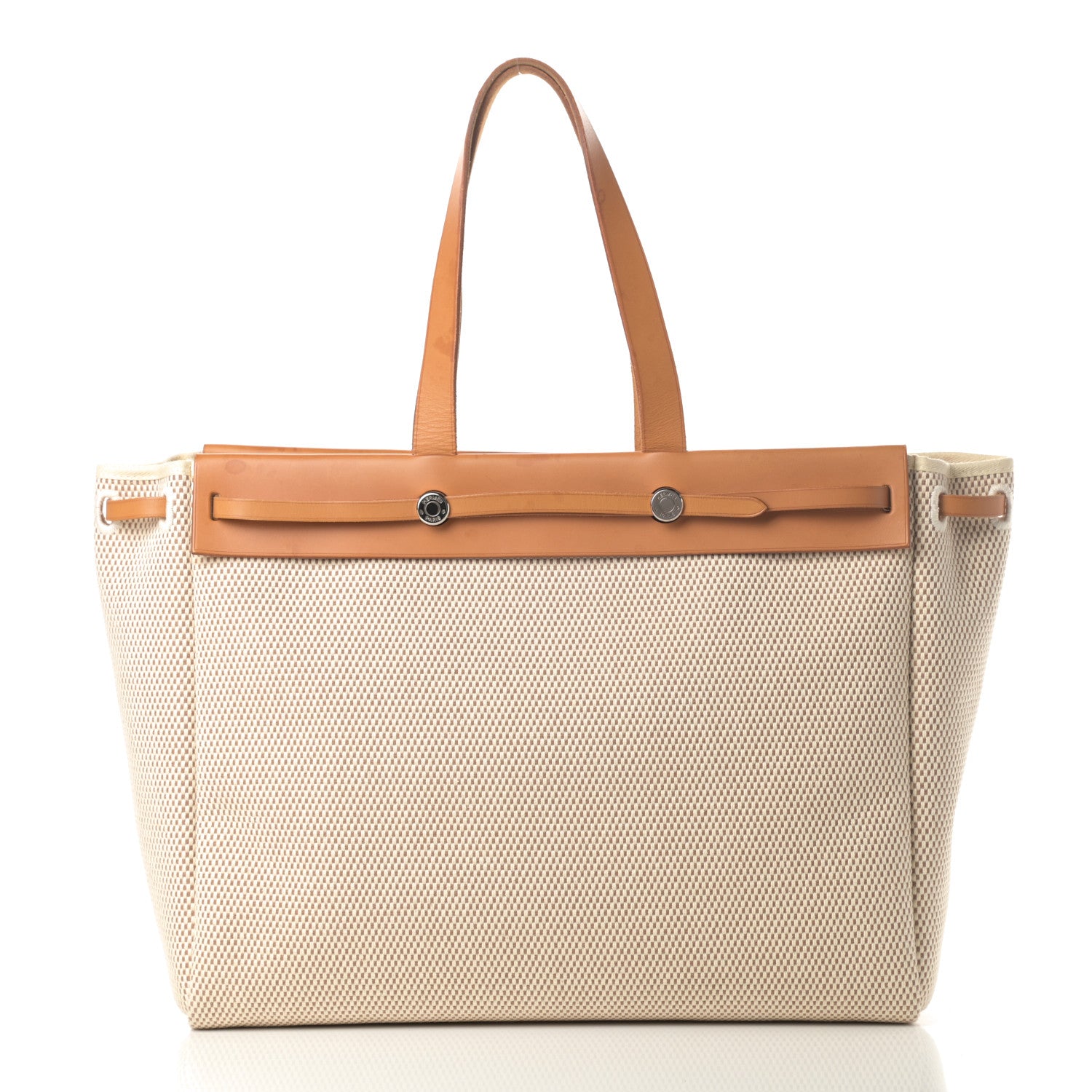 Hermes Toile Vache Hunter Herbag Cabas MM Natural 3 of 15