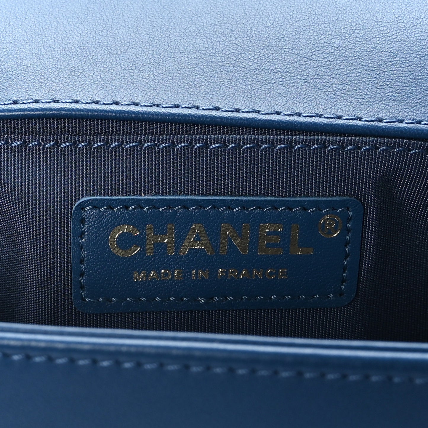 Lambskin Quilted Medium Boy Flap Blue