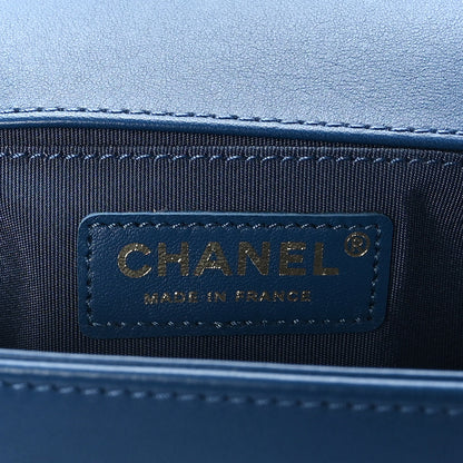 Chanel Lambskin Quilted Medium Boy Flap Blue 6 of 9