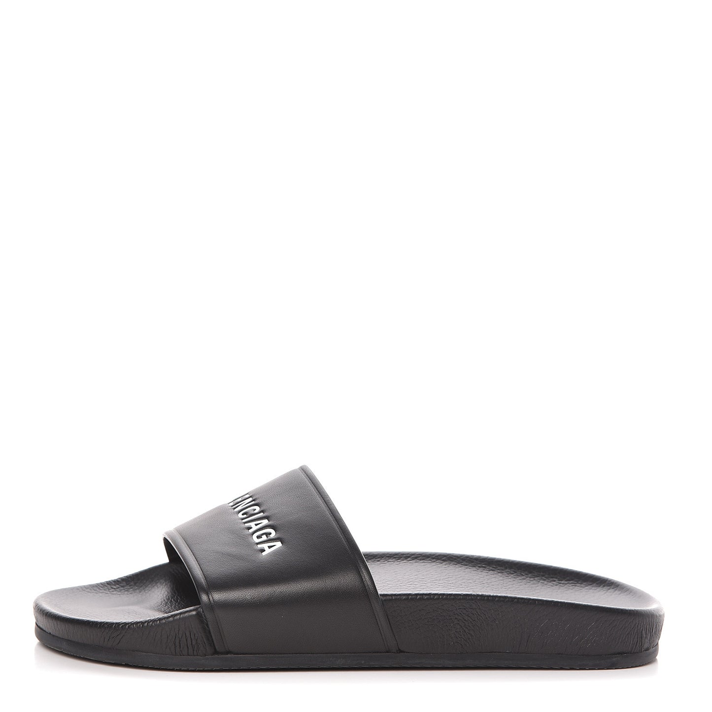 Nappa Logo Pool Slide Sandals 41 Black White