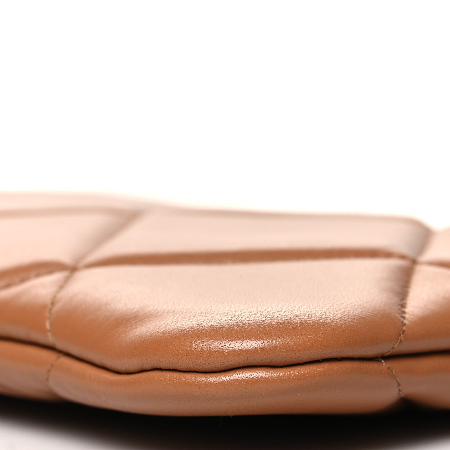 Goatskin Quilted Large Chanel 19 Pouch Brown