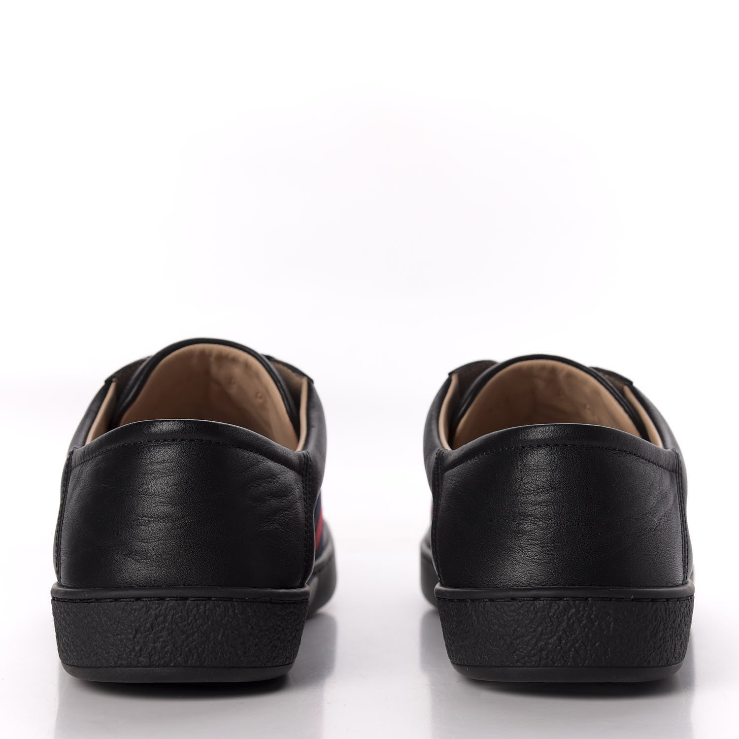 Gucci Calfskin Web Bee Embroidered Mens Ace Sneakers 8 Black 6 of 10