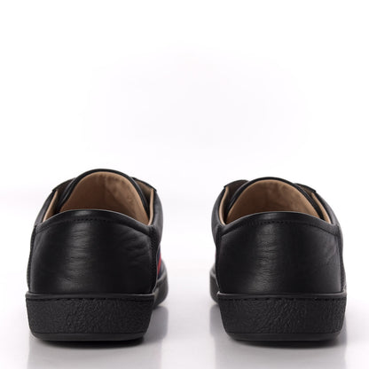 Gucci Calfskin Web Bee Embroidered Mens Ace Sneakers 8 Black 6 of 10