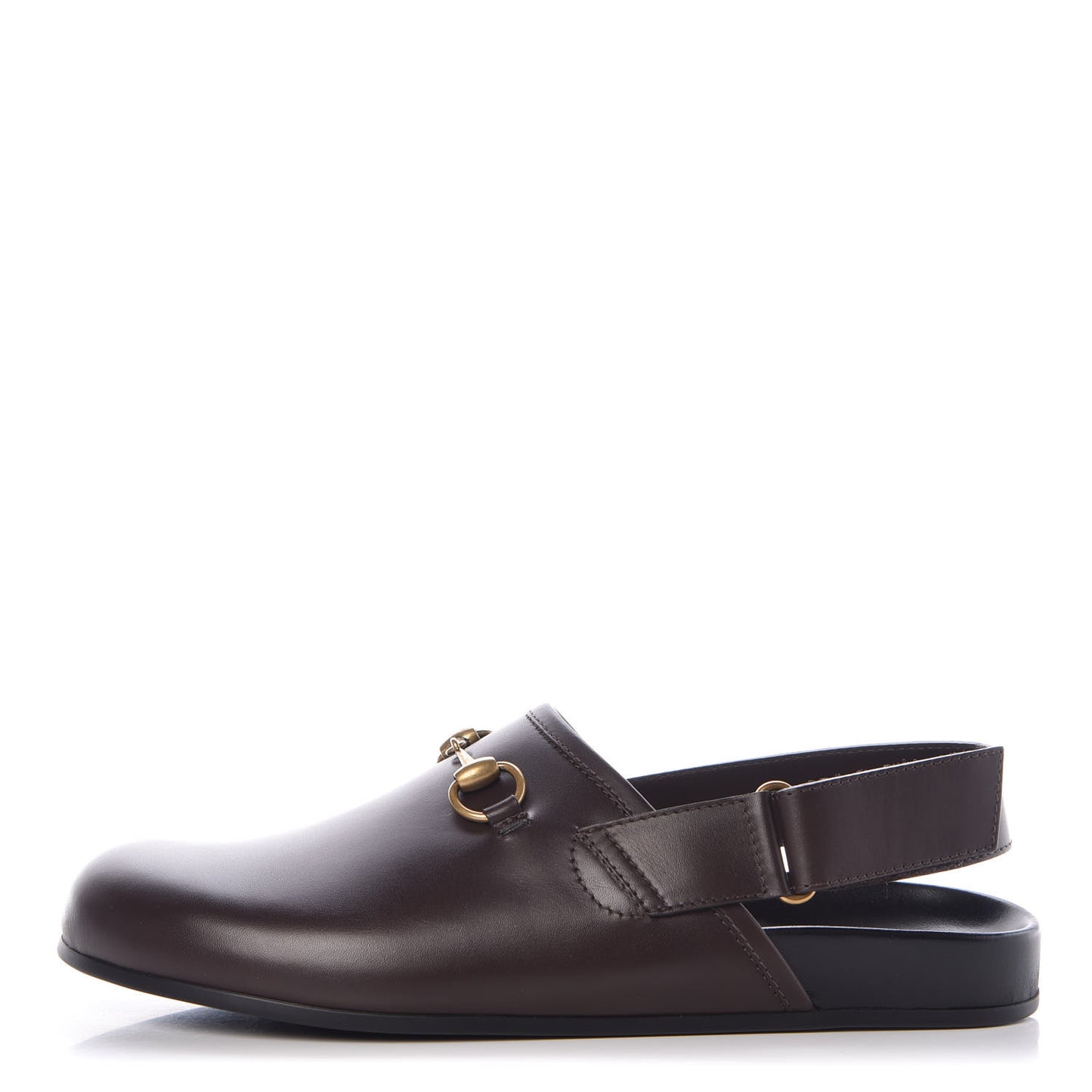 Calfskin Mens Horsebit River Slingback Slippers 9 Cocoa