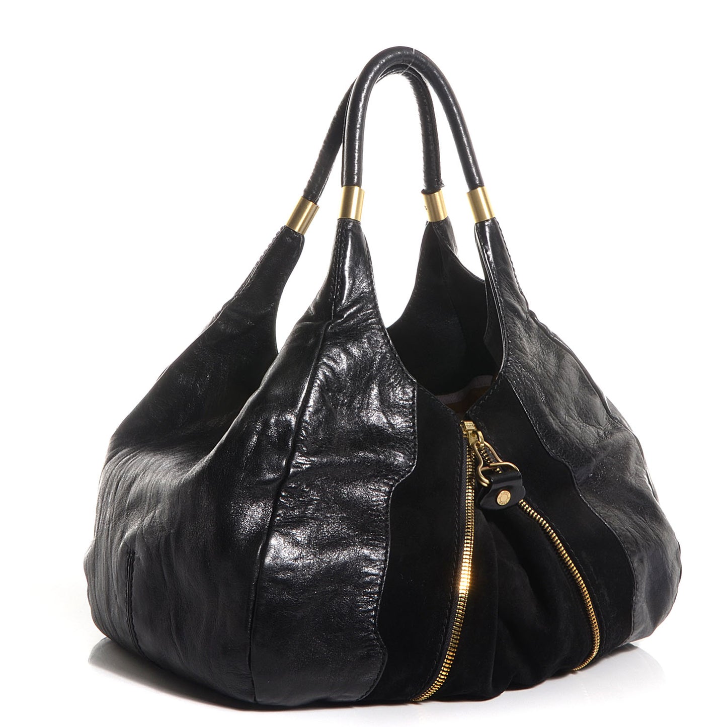 Leather Suede Mandah Tote Black