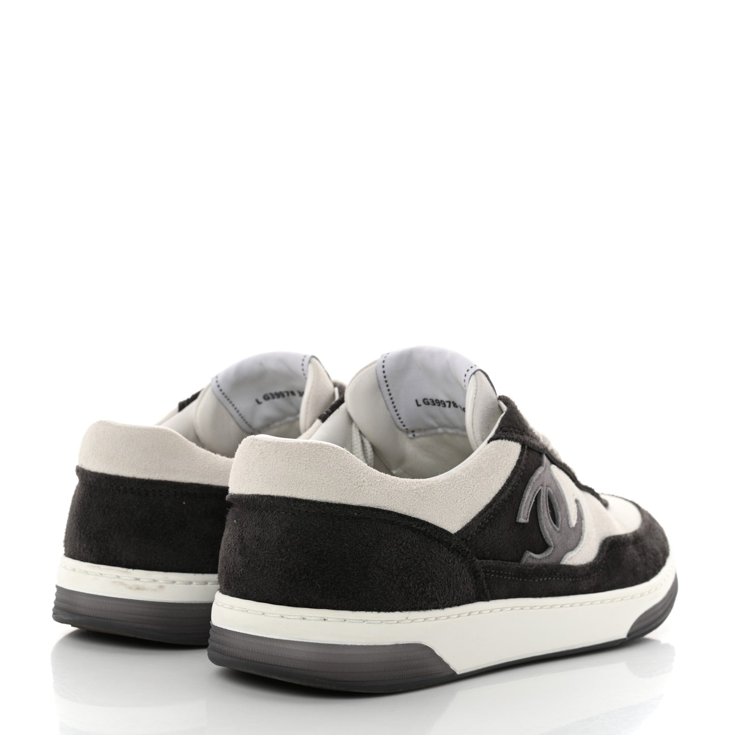 Fabric Womens Logo Sneakers 36 Black White