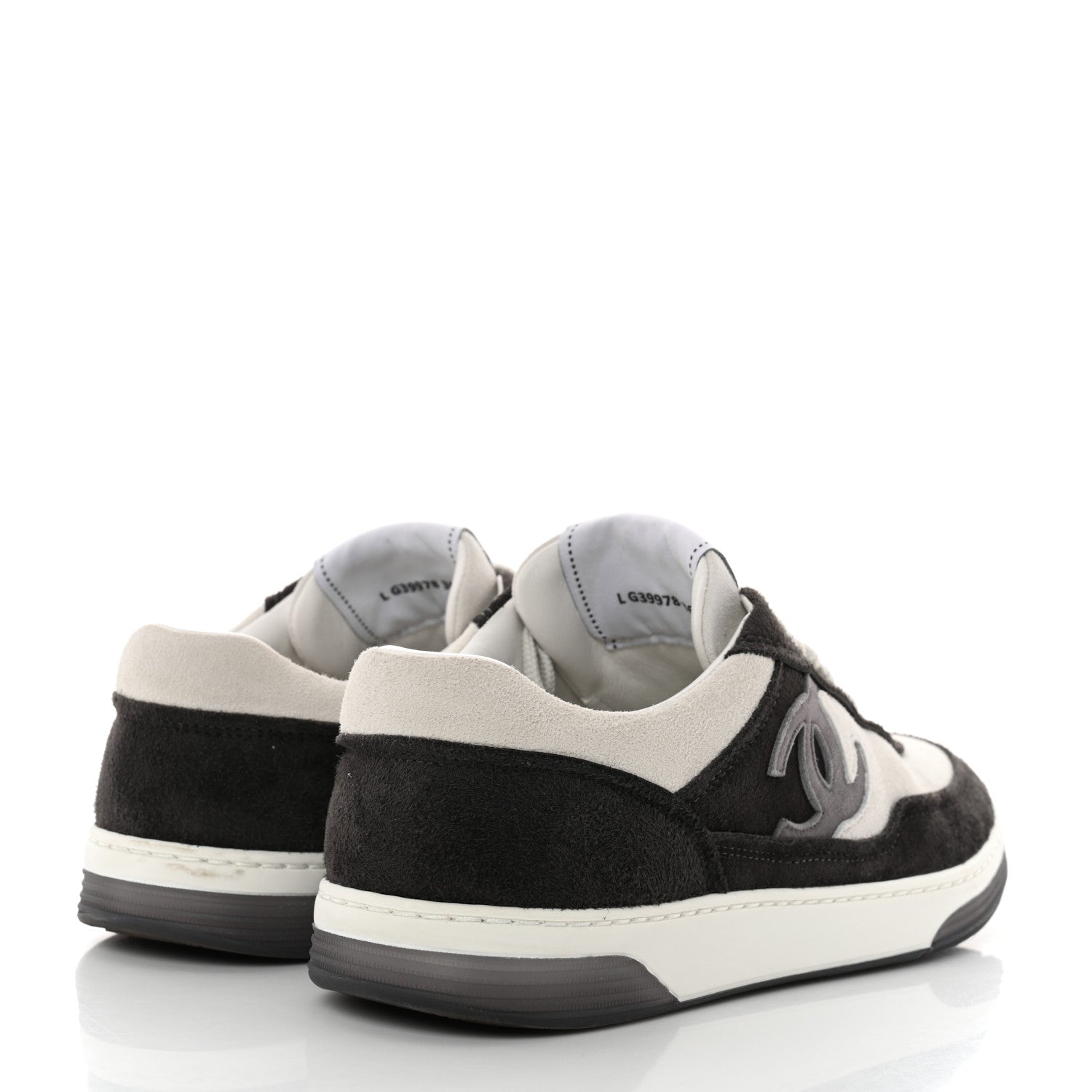 Chanel Fabric Womens Logo Sneakers 36 Black White 4 of 9