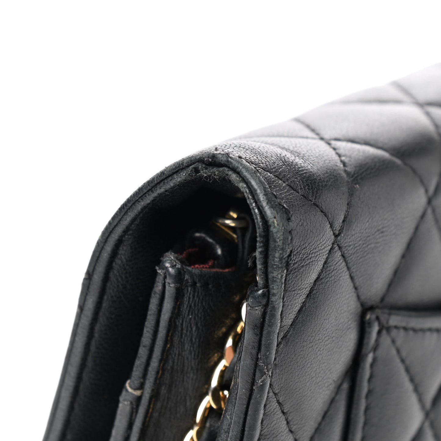 Lambskin Quilted Wallet On Chain WOC Black