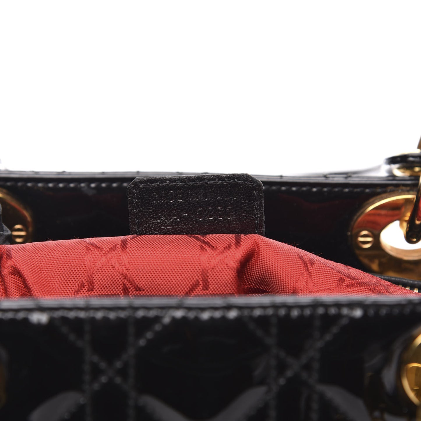 Patent Cannage Large Lady Dior Black